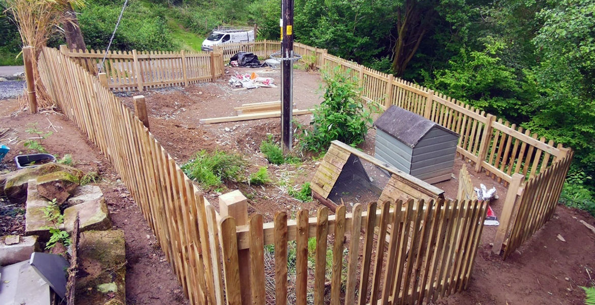 Fenced poultry run