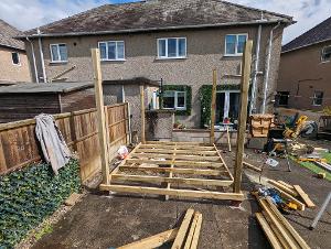 Hot tub pergola deck framing